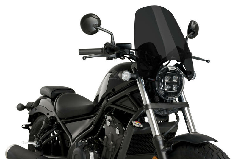 Puig Hi-Tech Parts Windscreen Naked NEW GEN Touring Dark Smoke - 9462F Honda Rebel 2017-2025