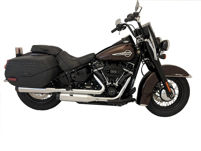 Tab Performance Softail Short Tip Compatible Exhaust Pipes Chrome Black Twist End Caps, No Baffles - 131-1290-B4-N For Harley Softail 2018-2023