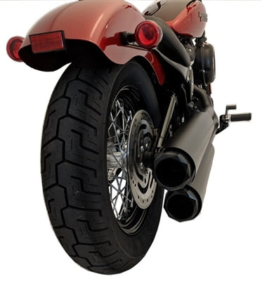 Tab Performance Softail Long Tip Compatible Exhaust Pipes Chrome Black Twist End Caps, No Baffles - 131-1291-B4-N For Harley Softail 2018-2026
