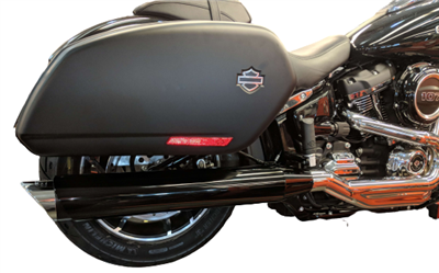 Tab Performance Sport Glide Compatible Exhaust Pipes Chrome Black Slash Tips, Zombie Baffles - 131-1292-B-Z For Harley Softail Sport Glide 2018-2021