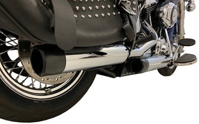Tab Performance 131-1295-B3-2.25 07 -17 Harley Davidson Softail Chrome Tip Slip On Muffler Compatible Exhaust Pipes 2.25 Inch Louvered Core Baffles (Medium) 3.5 Inch Black Billet Aluminum Slash Cut End Cap
