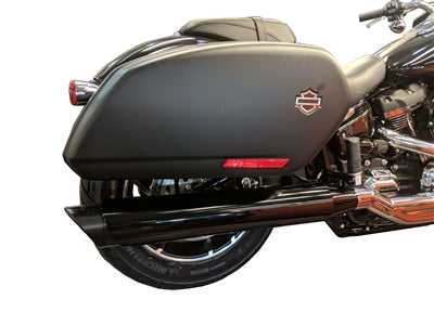 Tab Performance Sport Glide Compatible Exhaust Pipes Black Chrome Slash Tips, 1.75" Quiet - 131-2292-C-1.75 For Harley Softail Sport Glide 2018-2021