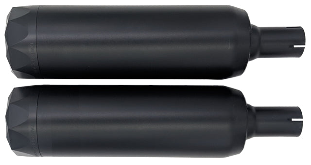 Tab Performance Fat Bob Softail Tip Compatible Exhaust Pipes | Black - Chrome Slash Tips, Zombie Baffles 131-2293-C-Z