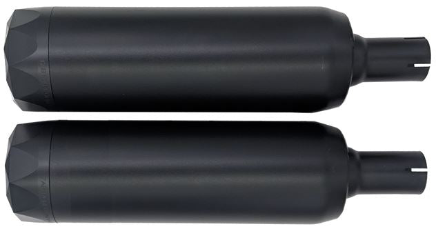 Tab Performance Davidson Fat Bob Black Tip Slip On Muffler Compatible Exhaust Pipes Zombie Baffles - 131-2293-B-Z For Harley Softail 2018-2023
