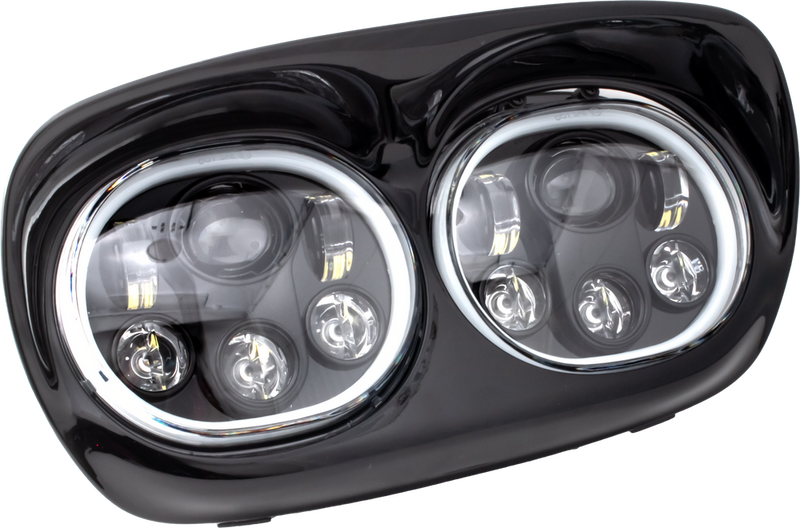 Letric Lighting Co LED Headlight Black Halo Fltr ` - LLC-LRHP-HBB For Harley Road Glide 1998-2013