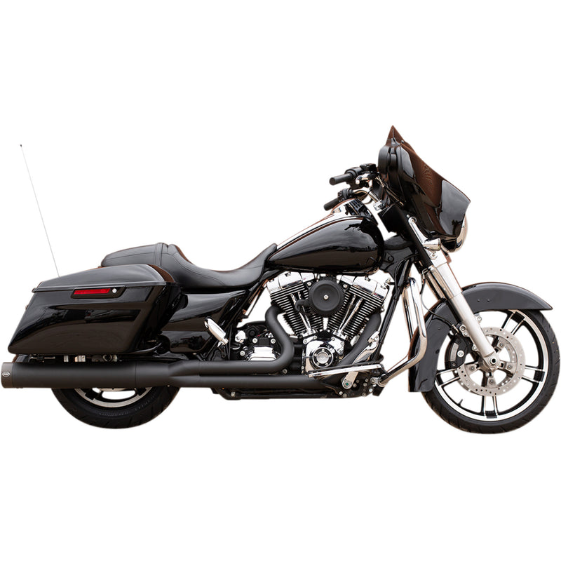 S&S Cycle 2-Into-1 Sidewinder® Exhaust System FL Black Ceramic - 550-0777 For Harley Touring 1995-2016