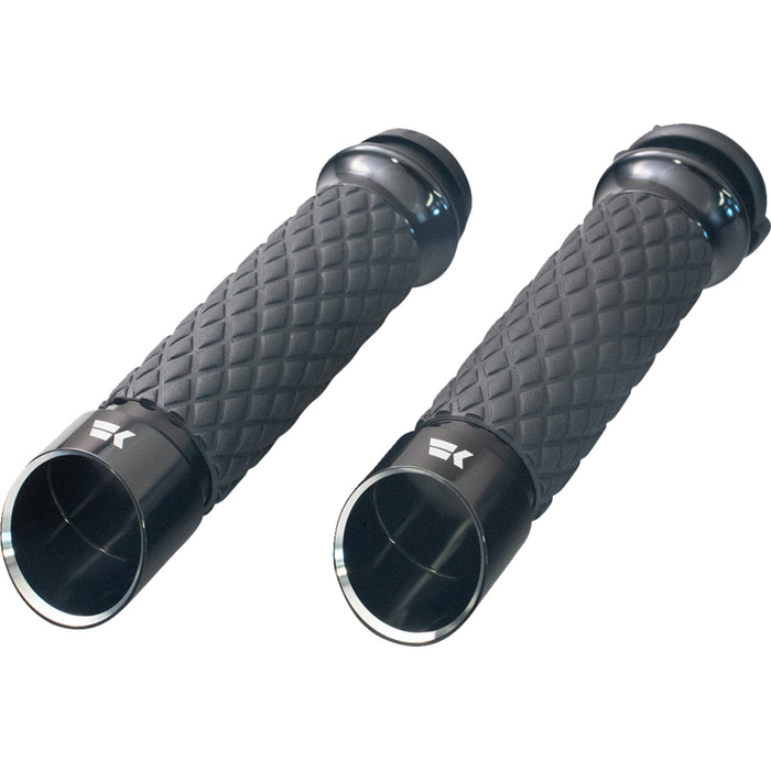 KHROME WERKS 0630-3309 500310 Edge Grips - Custom Contour - Diamond - Black