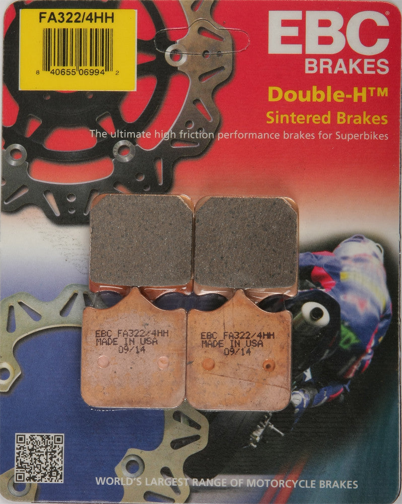 EBC Brake Pads - FA322/4HH For Ducati Motorcycles 2001-2008 | Triumph Speed 2008-2013 | TM 450 Supermoto / SMX530F 2005-2008