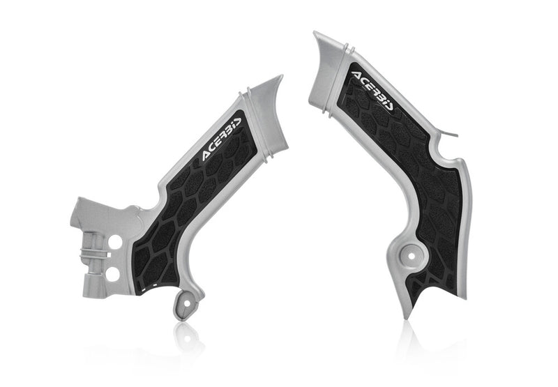 Acerbis X-Grip Frame Guard Kawasaki Silver Black - 2742601015 Kawasaki Dirt Bikes 2019-2024