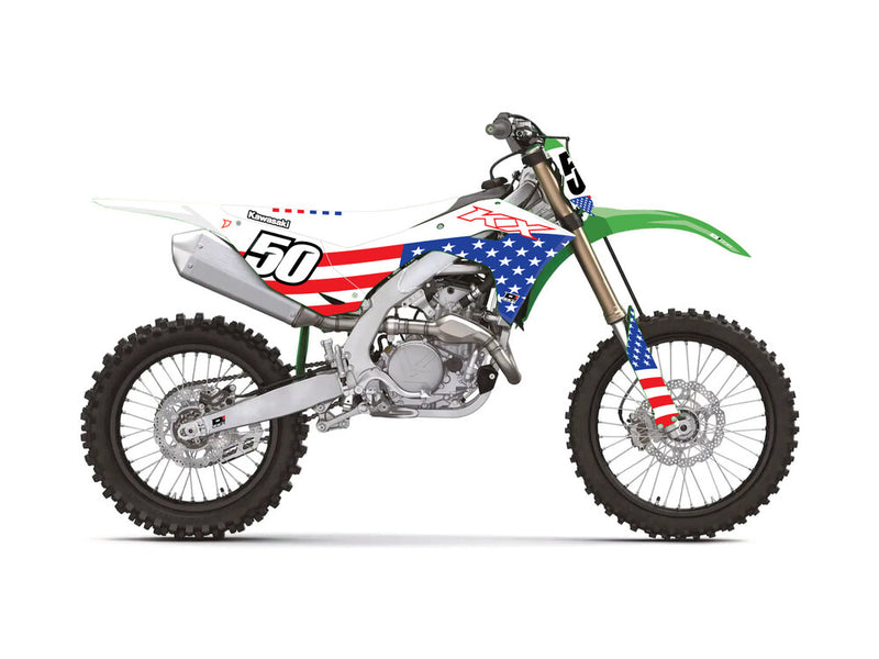 D-Cor Complete Kit USA Kawasaki KX250/450 WHT BG - 20-20-201 Kawasaki KX 450 / KX 250 2024-2025