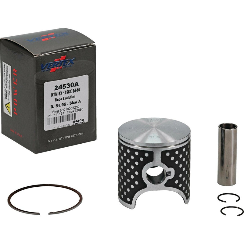 Vertex Piston Kit Cast Race Evolution 51.95/Stroker - 24530A KTM SX 105 2004-2011