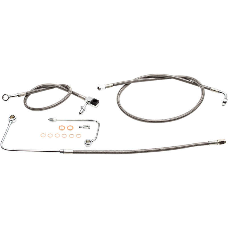 LA Choppers Stainless Steel Brake Line Kit 12" 14" Ape Hanger Handlebars - LA-8151B13 For Harley Softail 2015-2017