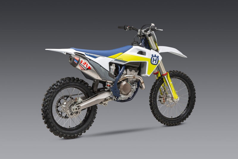 Yoshimura RS12 Signature Series Exhaust System FS SS-AL-CF HUS - 262530S320 KTM SX-F 250 / XC-F 250 / SX-F 350 / XC-F 350 2019-2022