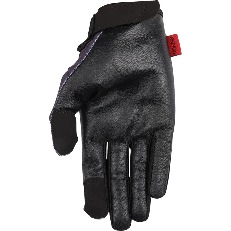 THRASHIN SUPPLY CO. Stealth Leather Palm Flame Gloves Gray
