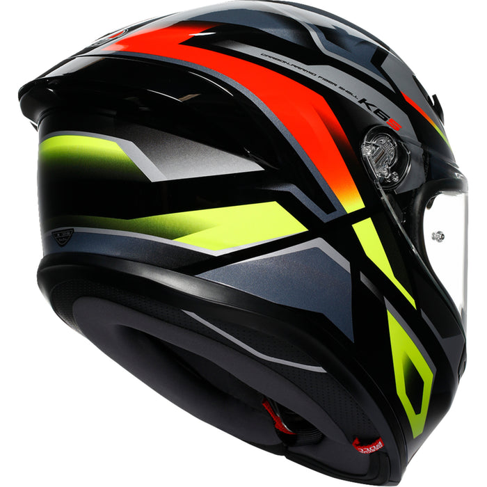 AGV K6 S Erazer Helmet - Black/Red/Yellow Fluo