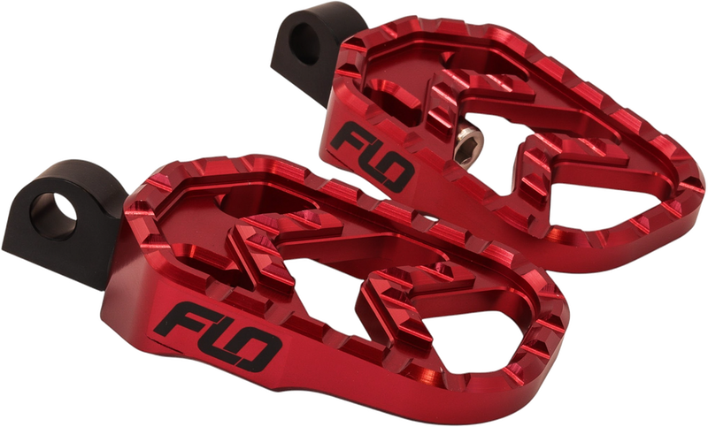 Flo Motorsports Savage Series Footpegs RED - V-800R For Harley Motorcycles 1972-2017