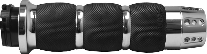 Avon Air Cushion Grips Gatlin Chrome - AIR-90-GAT For Harley Motorcycles 1984-2018
