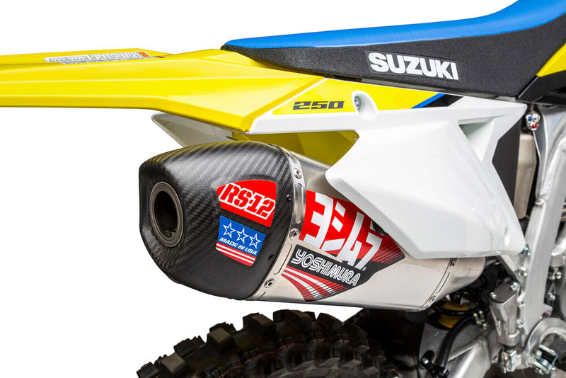 Yoshimura RS12 Signature Series Exhaust System SS-AL-CF - 218320S320 Suzuki RMZ 250 2019-2024