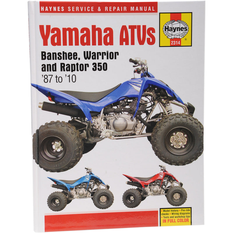 Haynes Service Manual - M2314 Yamaha Banshee 350 4x2 / 350 Warrior 1987-2003