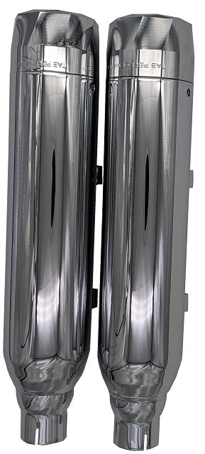 Tab Performance Sportster XL Tip Compatible Exhaust Pipes Chrome Black Slash End Caps, 2.25" - 151-1290-B3-2.25 For Harley Sportster 2014-2022