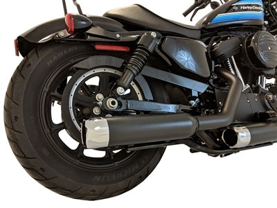 Tab Performance 151-2290-C3-Z 14 -Up Harley Davidson Sportster XL Black Tip Slip On Muffler Compatible Exhaust Pipes with Zombie Baffles (Loud) and Chrome Billet Aluminum Slash Cut End Caps