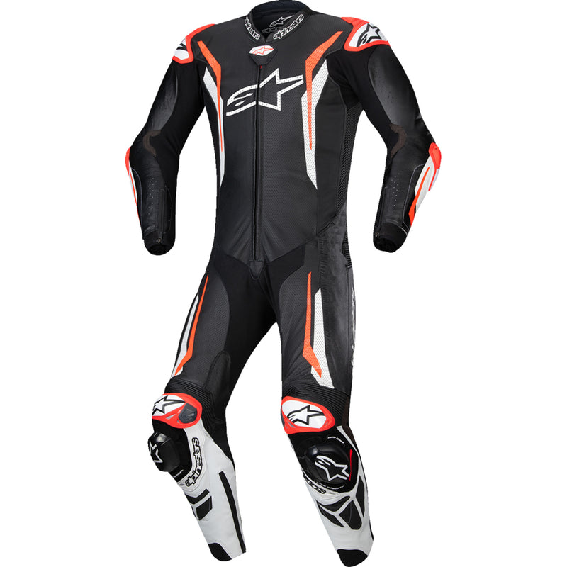 ALPINESTARS GP Tech v5 1-Piece Leather Suit Black/White/Red - Fluo US / EU