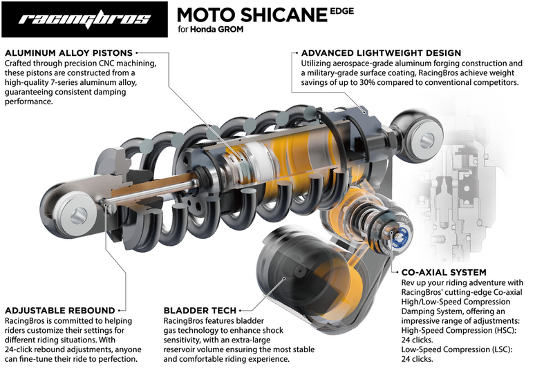 Racing Brothers Moto Shicane Edge 100N Grom - R0800206-2 Honda Grom / Monkey 125 2020-2025