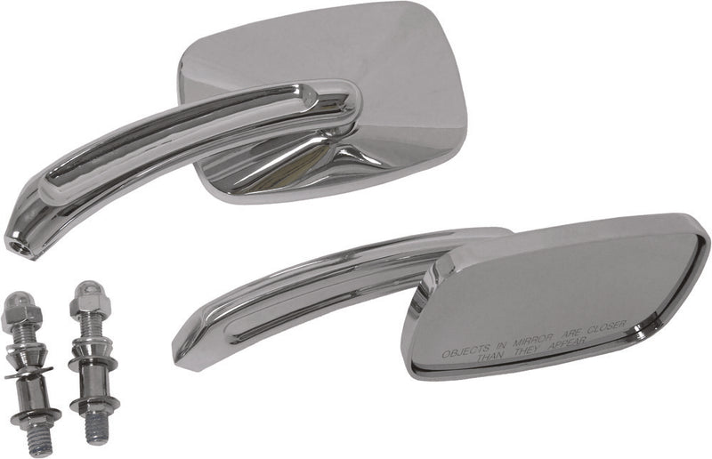Harddrive 18-137 Mirrors Chrome Rectangle Chrome For Harley Motorcycles 1970-2018