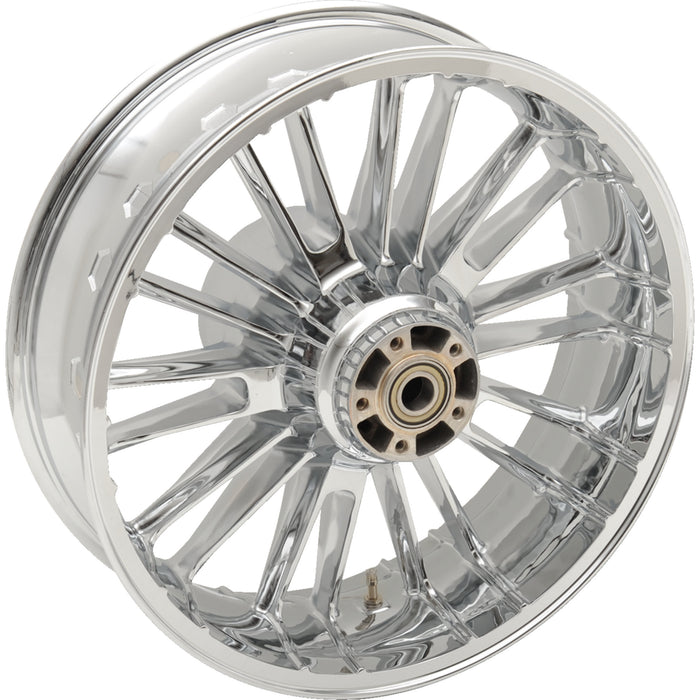 COASTAL MOTO 0202-2111 3D-ATL185CH Atlantic Precision Cast 3D Rear Wheel - Atlantic 3D - Single Disc/No ABS - Chrome - 18"x5.50" - '09+ FL