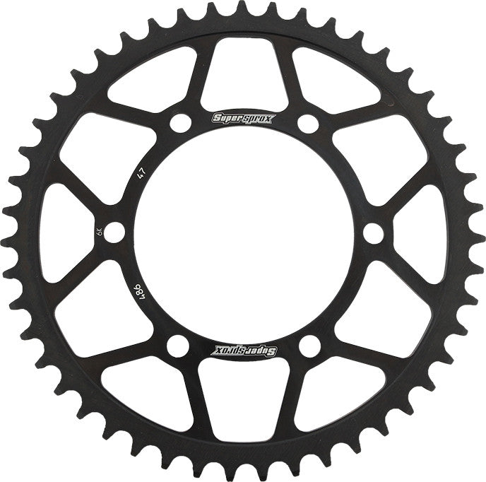 Supersprox Rear Sprocket Steel 47T-520 Black - RFE-486-47-BLK For Husqvarna TC 65 2018-2021 | KTM SX 65 2012-2022 | Yamaha R3 2015-2017