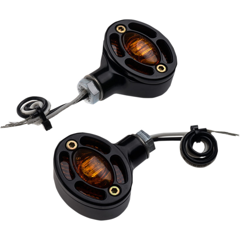 JOKER MACHINE 2020-1311 05-250-AB Omega LED Turn Signals - Black with Amber LEDs