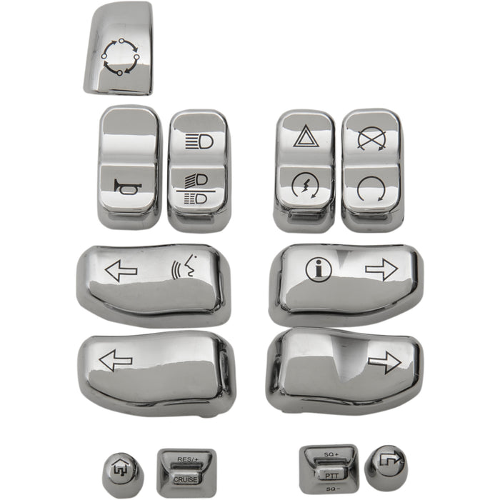 Drag Specialties Switch Cap Kit - 0610-0807 For Harley Touring 2014-2023