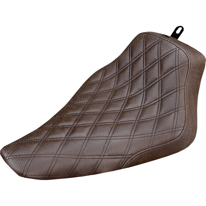 SADDLEMEN 0802-0932 812-26-002BLS Renegade Lattice Stitch Solo Seat - Lattice Stitched - Brown - FLS '12-'17