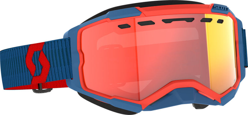 Scott Fury Snowcross LS Goggle DRK BLU Neon RED Chrome - 278604-7698341
