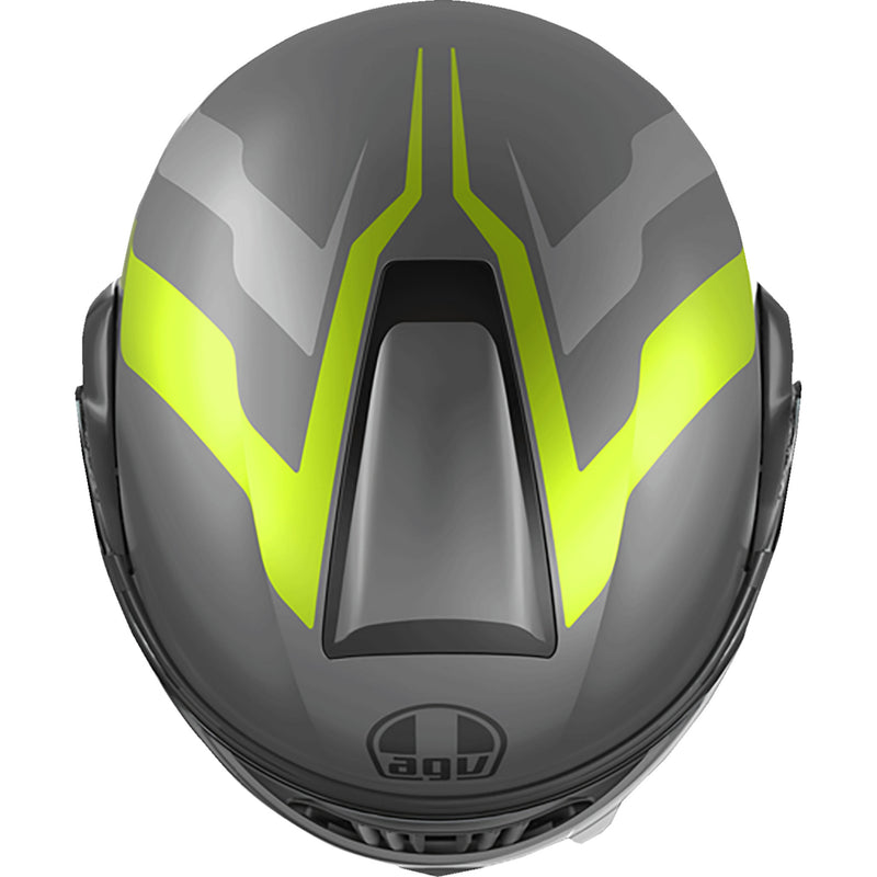 AGV 0100-2413 2118296002007XL Streetmodular Resia Helmet Streetmodular Helmet - Resia - Matte Gray/Black/Yellow Fluo - XL