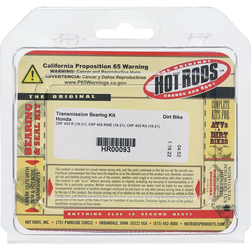 Hot Rods Transmission Bearing Kit - HR00093 Honda CRF450R / CRF450RWE / CRF450RX 2019-2021