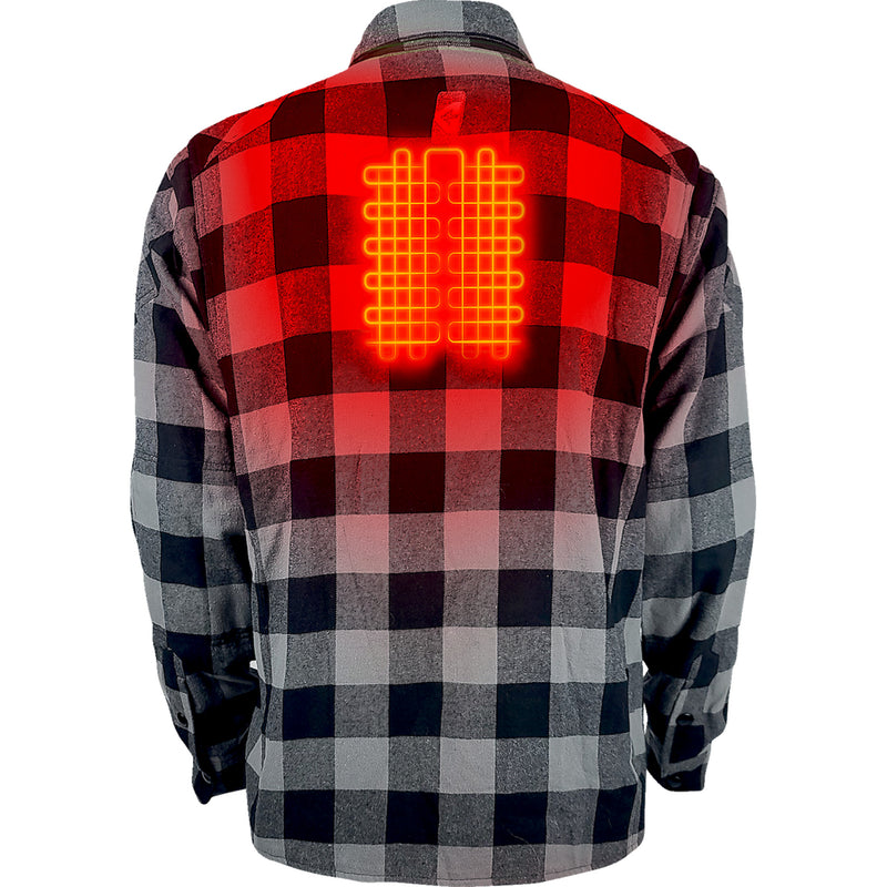 GERBING HEATED CLOTHING 7 V Battery Flannel Shirt Gray/Black