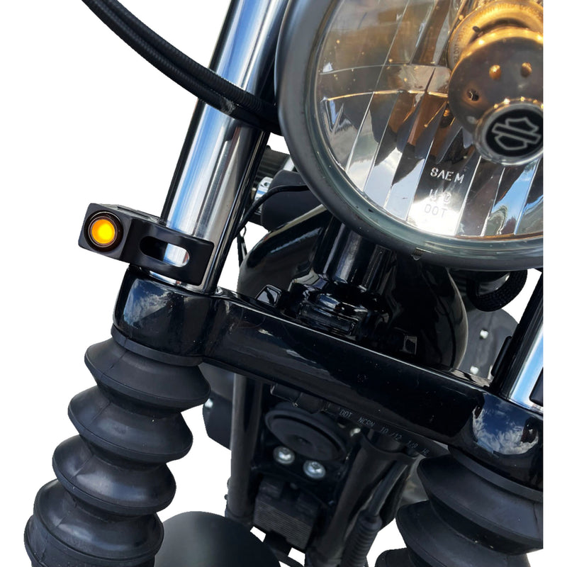 JOKER MACHINE 2020-2142 05-220-1 Fork Mount Turn Signals - 39 mm - Amber - Black
