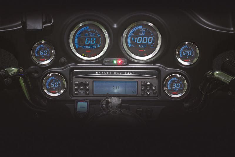 Koso North America Digital Gauge Cluster Silver Bezel Flht AND Fltr - BA050901 For Harley Touring 2004-2013