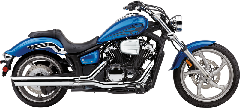 Cobra Slip ON W Scalloped TIP Chrome Yamaha Stryker - 2270 Yamaha 1300 Stryker / Stryker 2011-2017