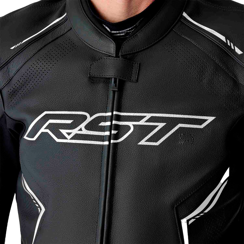 Rst S1 D3O Leather Jacket Black WHI 5X - 103605WHI-54