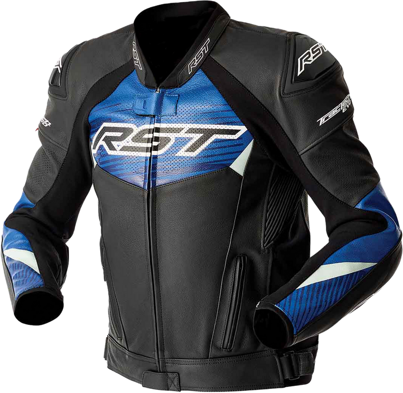 Rst 556-3635346 103635BLU-46 TRACTECH EVO D3O JACKET BLK/BLUE LEATHER XL
