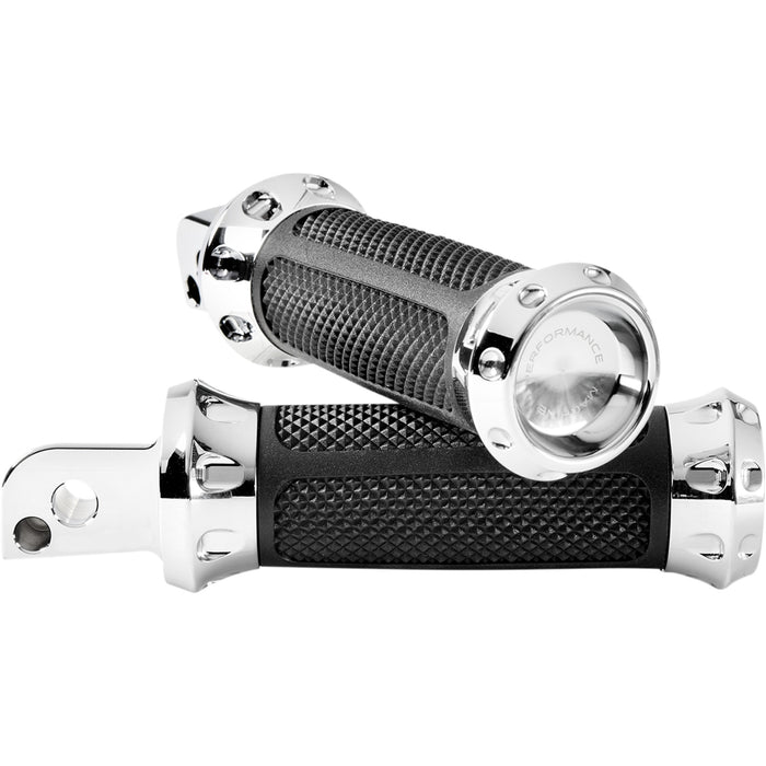 PERFORMANCE MACHINE (PM) 1620-2242 0035-1245M-CH Overdrive Foot Pegs - Over Drive Footpeg - M8 - Passenger - Chrome