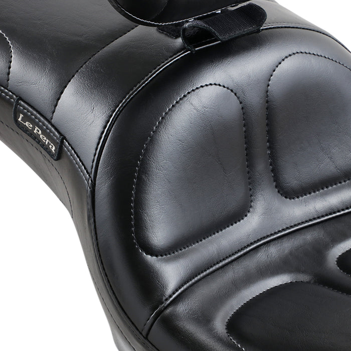 LE PERA 0803-0486 LK-970BR Maverick Seat - with Backrest - Stitched - Black - FLD/FXD '06-'17