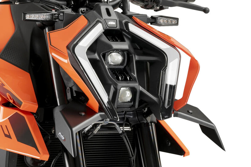 Puig Hi-Tech Parts Downforce Front Spoiler Matt Black - 22178J For KTM 990 Super Duke / 1390 Super Duke 2005-2011 | Kawasaki 900 2017-2022