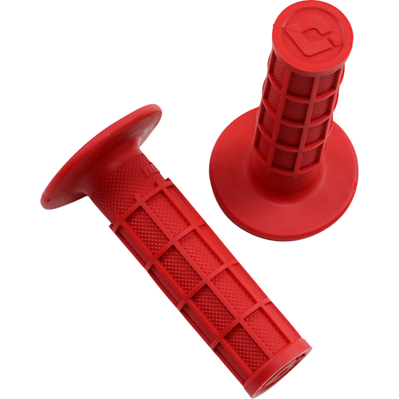 ODI 0630-2579 H02RFR Ruffian MX Full Waffle Single-Ply Grips Grips - Ruffian - Full-Waffle - Red