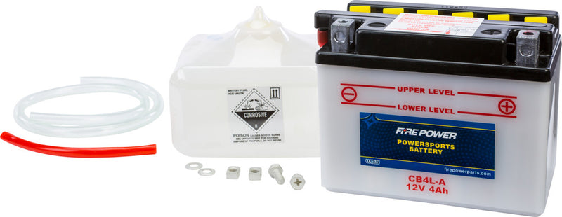 Fire Power Battery W Acid 12V Heavy Duty - CB4L-A Kawasaki 600 / 250 1984-2005
