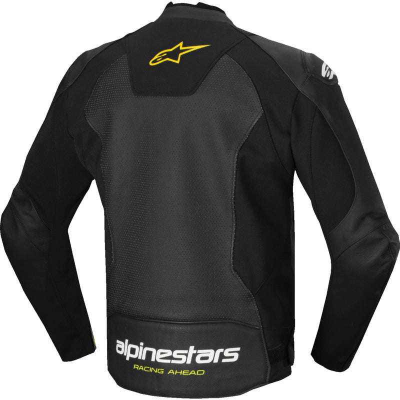 ALPINESTARS Faster v3 Airflow Leather Jacket Black/White/Yellow - Fluo US / EU