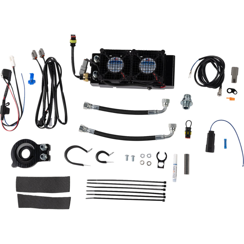 Ultracool Side Mount Oil Cooler Kit Naked Black - SMT8-5N For Harley Touring 2017-2023