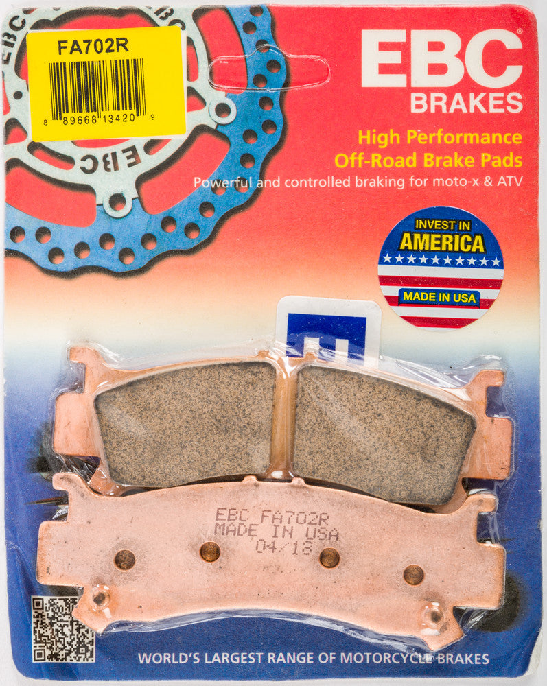 EBC Brake Pads Sintered R Series - FA702R Honda Pioneer 2016-2018